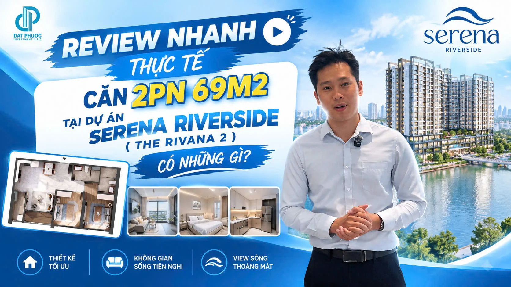 REVIEW NHANH THỰC TẾ CĂN 2PN 69M2 TẠI DỰ ÁN SERENA RIVERSIDE ( THE RIVANA 2 ) CÓ NHỮNG GÌ?