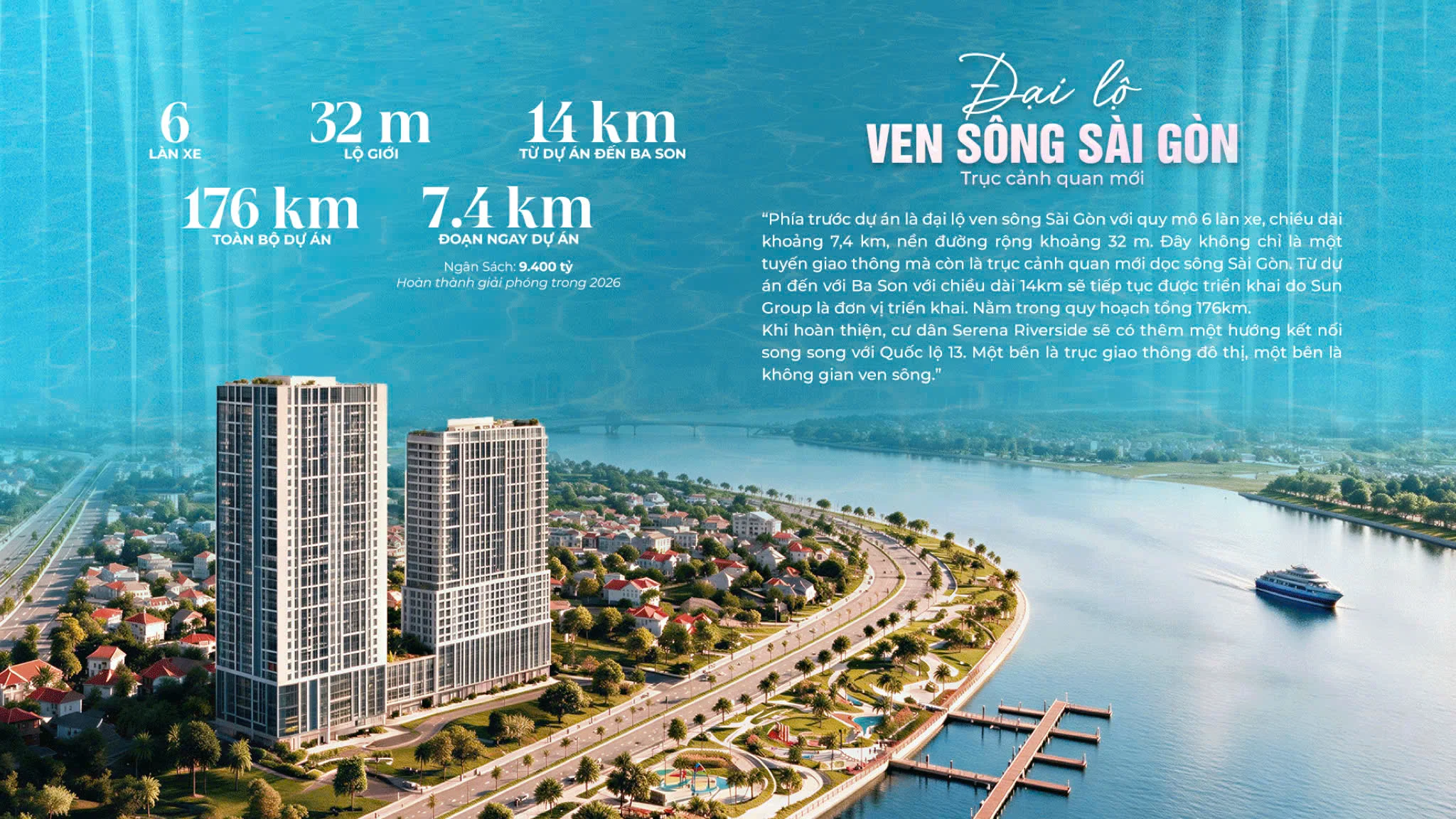 Tuyến đường ven sông SG kế cạnh Serena Riverside