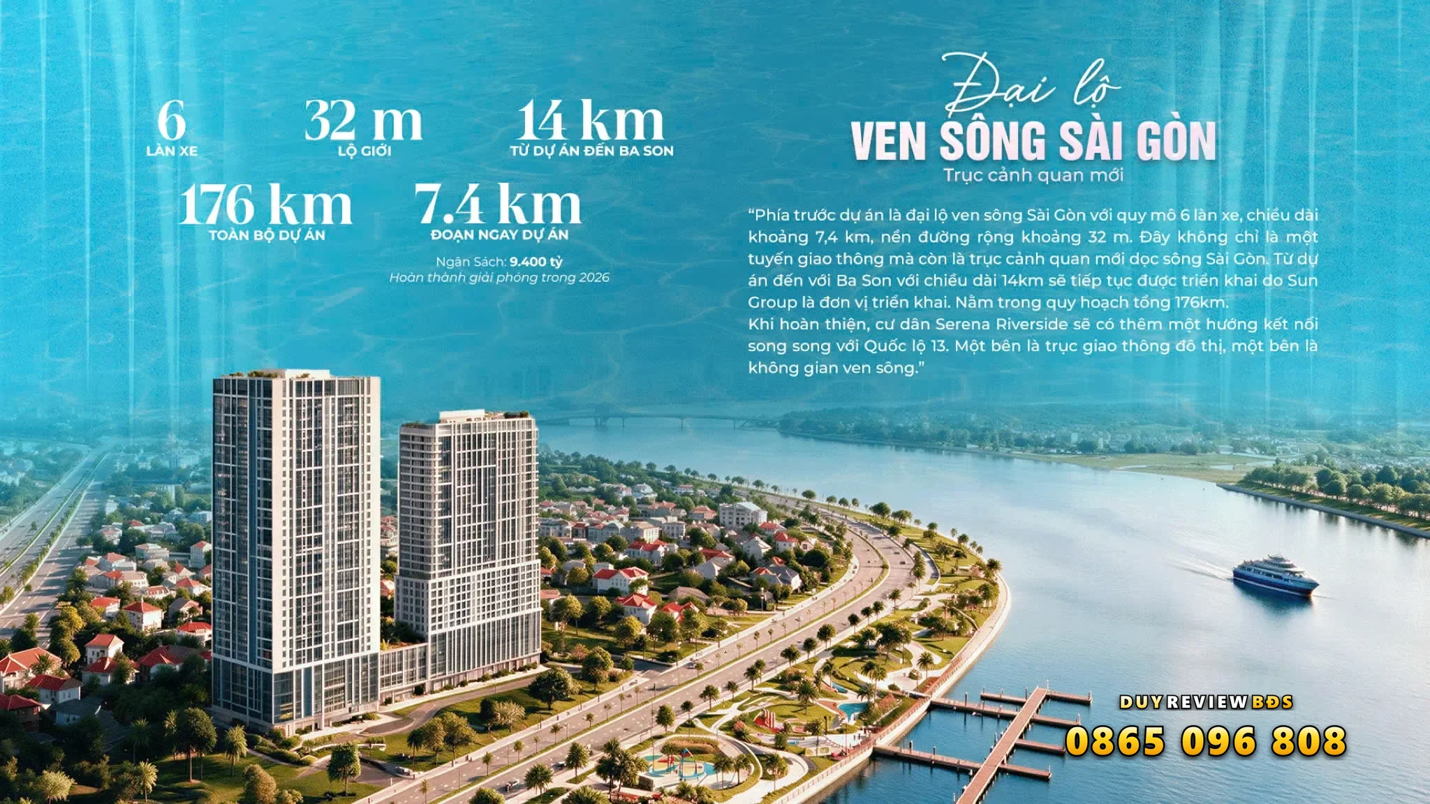 Khảo sát trục đường ven sông Sài Gòn kết nối liền kề Serena Riverside